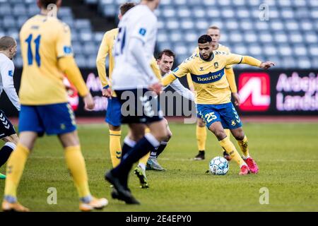 Aarhus, Dänemark. Januar 2021. Anis Slimane (25) aus Broendby, WENN er während eines Testmatches zwischen Aarhus GF und Broendby IF im Ceres Park in Aarhus gesehen wurde. (Foto Kredit: Gonzales Foto/Alamy Live News Stockfoto