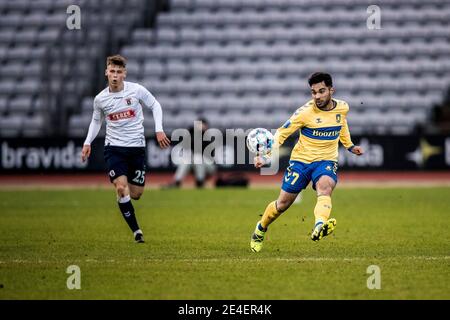 Aarhus, Dänemark. Januar 2021. Rezan Corlu (7) von Broendby, WENN er während eines Testmatches zwischen Aarhus GF und Broendby IF im Ceres Park in Aarhus gesehen wurde. (Foto Kredit: Gonzales Foto/Alamy Live News Stockfoto