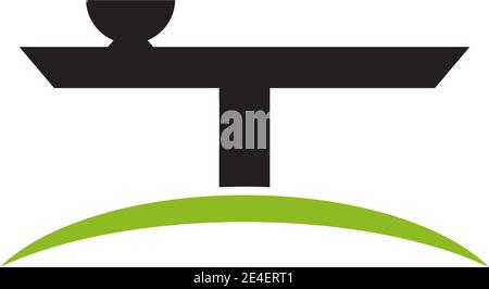 Möbelfirma Logo Design mit Verwendung Tisch und Stuhl Symbol Designvorlage Stock Vektor