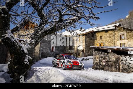 01 Sebastien OGIER (FRA), Julien INGRASSIA (FRA), TOYOTA GAZOO RACING WRT, TOYOTA Yaris WRC, Aktion während der WRC World Rally Car Championship 2021, Rallye Monte Carlo am 20. Bis 24. Januar 2021 in Monaco - Foto Francois Flamand / DPPI / LiveMedia Stockfoto