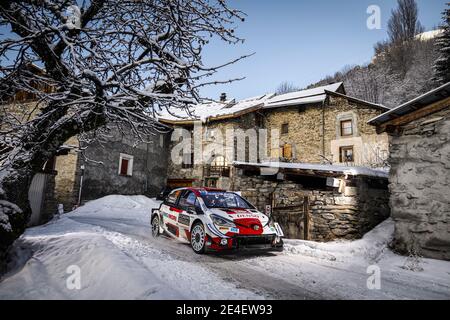 69 Kalle ROVANPERA (FIN), Jonne HALTTUNEN (FIN), TOYOTA GAZOO RACING WRT, TOYOTA Yaris WRC, Aktion während der WRC World Rally Car Championship 2021, Rallye Monte Carlo am 20. Bis 24. Januar 2021 in Monaco - Foto Francois Flamand / DPPI / LiveMedia Stockfoto