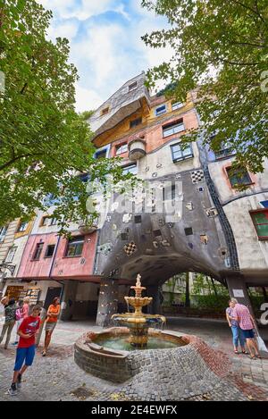 Hundertwasserhaus in Wien, Österreich Stockfoto