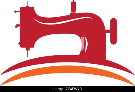 Nähmaschine Logo Design-Vorlage für Schneiderei Stock Vektor