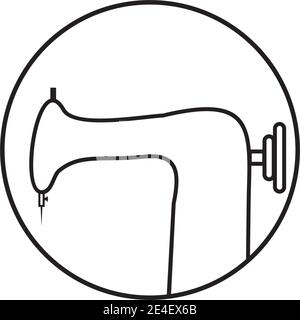 Nähmaschine Logo Design-Vorlage für Schneiderei Stock Vektor
