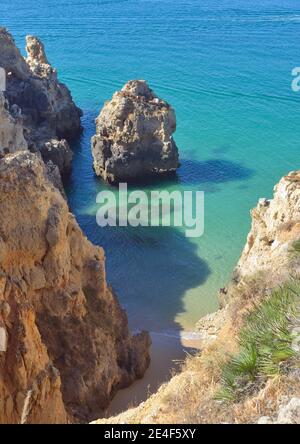 Sea Cliffs in Lagos Westalgarve Portugal. Stockfoto