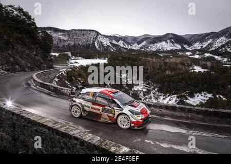 33 Elfyn EVANS (GBR), Scott MARTIN (GBR), TOYOTA GAZOO RACING WRT TOYOTA Yaris WRC, Aktion während der WRC World Rally Car Championship 2021, Rallye Monte Carlo am 20. Bis 24. Januar 2021 in Monaco - Foto Francois Flamand / DPPI / LiveMedia Stockfoto