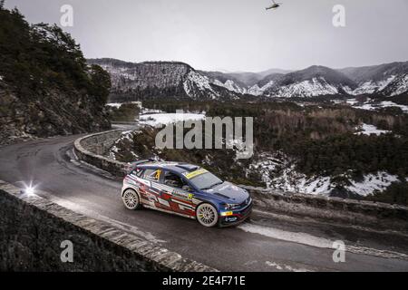 21 Nikolay GRYAZIN (RUS), Konstantin ALEXANDROV (RUS), RUS MOVISPORT WOLKSVAGEN Polo GTI, RC2 Rally2 , Aktion während der Rallye-Weltmeisterschaft 2021, Rallye Monte Carlo am 20. Bis 24. Januar 2021 in Monaco - Foto Francois Flamand / DPPI / LiveMedia Stockfoto