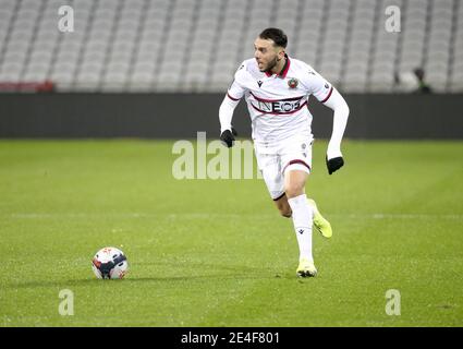 Amine Gouiri von Nizza während der französischen Meisterschaft Ligue 1 Fußballspiel zwischen RC Lens und OGC Nizza am 23. Januar 2021 im stade Bollaert-Delelis in Lens, Frankreich - Foto Jean Catuffe / DPPI / LM Stockfoto