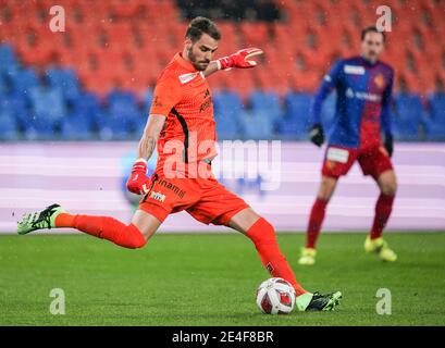 Basel, Schweiz. Januar 2021. 23.01.2021, Basel, St. Jakob-Park, Fußball-Superliga: FC Basel 1893 - FC Zürich, Torwart Yanick Brecher (Zürich) Quelle: SPP Sport Pressefoto. /Alamy Live Nachrichten Stockfoto