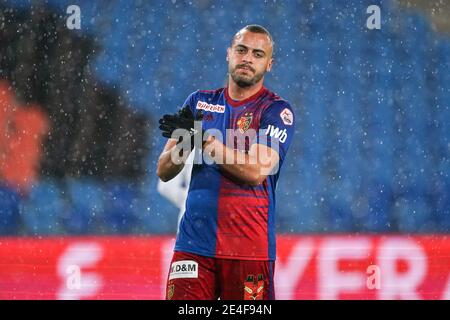 Basel, Schweiz. Januar 2021. 23.01.2021, Basel, St. Jakob-Park, Fußball-Superliga: FC Basel 1893 - FC Zürich, Arthur Cabral (Basel) Quelle: SPP Sport Pressefoto. /Alamy Live Nachrichten Stockfoto