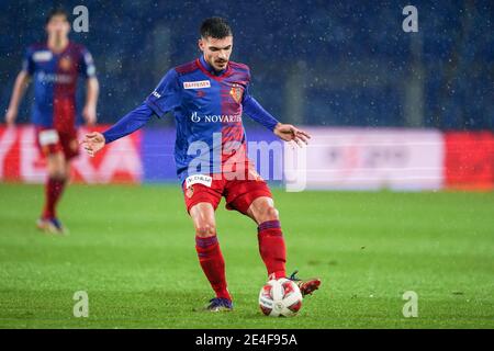 Basel, Schweiz. Januar 2021. 23.01.2021, Basel, St. Jakob-Park, Fußball-Superliga: FC Basel 1893 - FC Zürich, Raoul Petretta (Basel) Quelle: SPP Sport Pressefoto. /Alamy Live Nachrichten Stockfoto