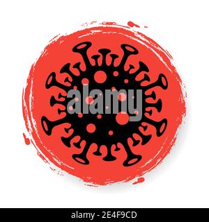 Coronavirus-Bakterien Zellsymbol, 2019-nCoV, Covid-2019, Covid-19 neuartige Coronavirus-Bakterien. Keine Infektion und Stop Coronavirus Konzepte. Isoliertes Vecto Stock Vektor