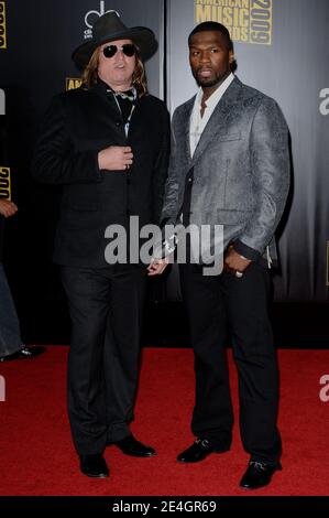 'Val Kilmer und Curtis ''50 Cent'' Jackson nehmen am 2009 22. November 2009 an den American Music Awards in Los Angeles, Kalifornien, USA Teil. Foto von Lionel Hahn/ABACAPRESS.COM (im Bild: Val Kilmer, Curtis ''50 Cent' Jackson)' Stockfoto