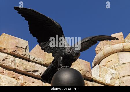 Eagle am Eingang des Point Park National Lookout Mountain, TN. Stockfoto