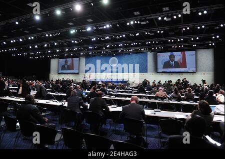 Atmosphäre bei der Plenarsitzung im Bella Center in Kopenhagen, Dänemark am 17. Dezember 2009 während der COP15 UN-Klimakonferenz. Foto von Mousse/ABACAPRESS.COM Stockfoto