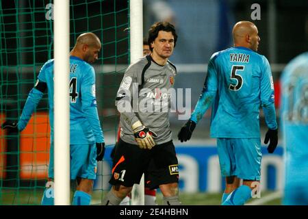 Lens Torhüter Vedran Runje beim französischen Fußballspiel der ersten Liga zwischen dem FC Valenciennes (VAFC) und dem Racing Club de Lens (RCL) am 19. dezember 2009 im Nungesser-Stadion in Valenciennes, Nordfrankreich. Foto von Mikael Libert/ABACAPRESS.COM Stockfoto