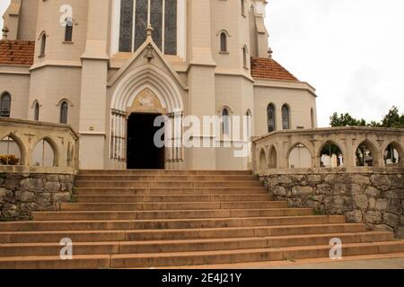 Jau / Sao Paulo / Brasilien - 02 21 2020: Mutterkirche unserer Lieben Frau von Patronat (Nossa Senhora do Patrocínio), touristische und religiöse wichtiger Punkt Stockfoto