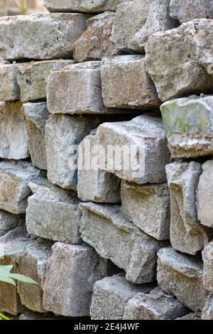 Alte gebrauchte Steine aus der Nähe Stockfoto
