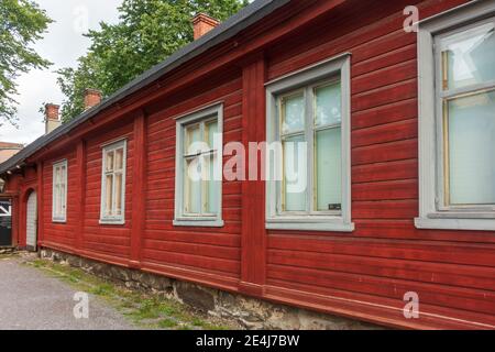 Das Qwensel-Haus (Apothekenmuseum) Ist das älteste Holzhaus in Turku Finnland Stockfoto