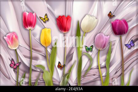 Customized 3D Wall Mural Wallpaper - Bild Stockfoto