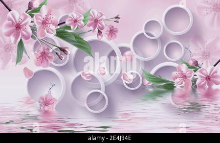 Benutzerdefinierte 3D-Wand Wandbild - Bild Stockfoto