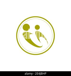 Schöne grüne Gesundheitsversorgung Mann Mensch Symbol Vektor-Logo-Design. Stock Vektor