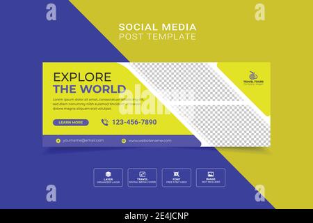 Titelbild des Reisebüros in den sozialen Medien Stock Vektor