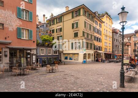 Schweiz, Zürich, Hirschenplatz in Niederdorf Altstadt Stockfoto