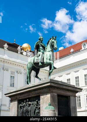 Österreich, Wien, Reiterstatue von Kaiser Joseph II. Vor der Hofburg Stockfoto