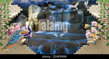 Customized 3D Wall Mural Wallpaper - Bild Stockfoto