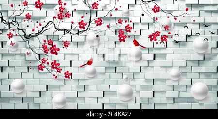 Customized 3D Wall Mural Wallpaper - Bild Stockfoto