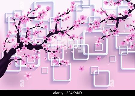 Benutzerdefinierte 3D-Wand Wandbild - Bild Stockfoto