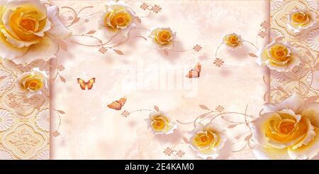 Benutzerdefinierte 3D-Wand Wandbild - Bild Stockfoto