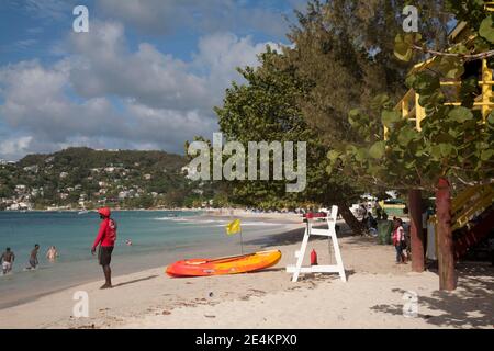 Rettungsschwimmer patrouillieren Strand Grand anse Strand grenada windward Inseln westlich indies Stockfoto