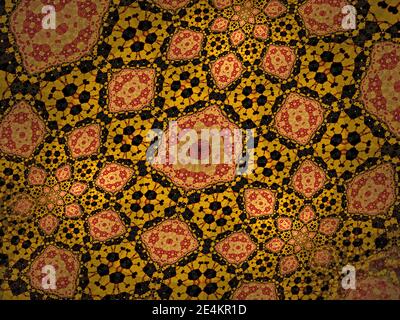Komplexe Flamme Fraktal - Batik Design Stockfoto