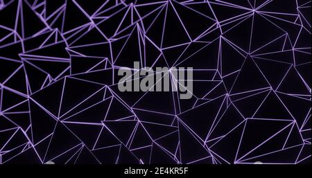 Dunkler abstrakter Hintergrund mit dreieckigen Formen. 3d-Illustration, 3d-Rendering. Stockfoto
