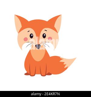Ein Fuchs. Orange Fox. Fox kann ein Logo oder Abzeichen verwenden. Vektorgrafik auf weißem, isoliertem Hintergrund. Stock Vektor