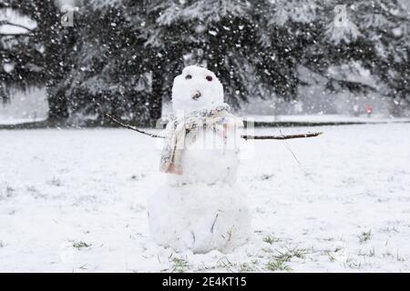 London, Großbritannien. Januar 2021. Schneefall im Gunnersbury Park. Kredit: Liam Asman/Alamy Live Nachrichten Stockfoto