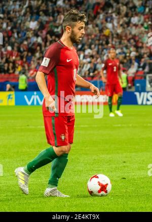 Kasan, Russland – 28. Juni 2017. Die portugiesische Fußballnationalmannschaft Mittelfeldspieler Bernardo Silva während des FIFA Confederations Cup Halbfinale Portugal gegen Chile. Stockfoto