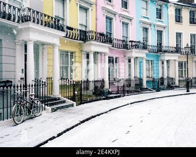 Schneefall in Primrose Hill Camden North London 24/01/2021 Stockfoto