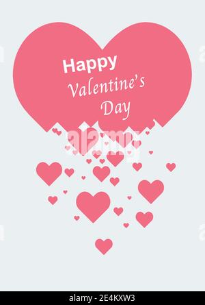 Herzförmige Tropfen im Rahmen valentinstag. Stock Vektor