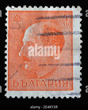 Die in Bulgarien gedruckte Briefmarke zeigt die Serie Zar Boris III., um 1944 Stockfoto