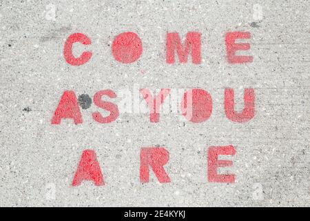 Toronto, Kanada - 26/07/2019 - EIN Schild auf einem Bürgersteig, in Kensington Market Stockfoto