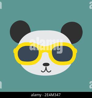 Vektorbild eines Pandas mit einer Brille. Stock Vektor