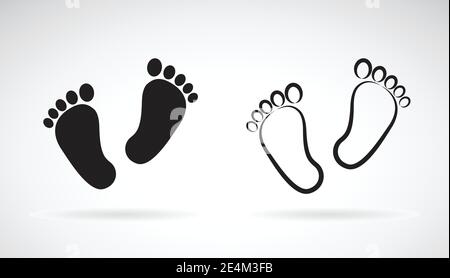 Vektor von Baby Fuß Symbol flach Stil isoliert auf weißem Hintergrund. Fußlogo oder -Symbol. Leicht editierbare Vektorgrafik mit Ebenen. Stock Vektor