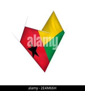 Skizziertes schiefe Herz mit Flagge von Guinea-Bissau Stock Vektor