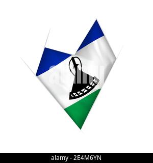 Skizziertes schräges Herz mit Flagge von Lesotho Stock Vektor