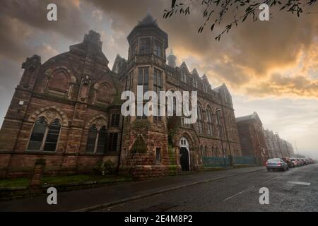 Das alte College of Art Annex Gebäude in Green Lane, Derby, England, Großbritannien. Erbaut im gotischen Stil im Jahr 1876 und war Teil der Universität