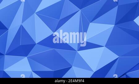 Blaues Dreieck niedriges Polygon. Rosa geometrische dreieckige polygonal. Abstrakter Mosaikhintergrund. 3D-Rendering-Illustration. Stockfoto