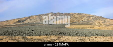 Aserbaidschan. Karadag Region. Ausbruch eines Schlammvulkans. Stockfoto